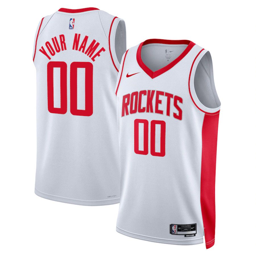 Men Houston Rockets Nike White Association Edition 2022-23 Swingman Custom NBA Jersey->customized nba jersey->Custom Jersey